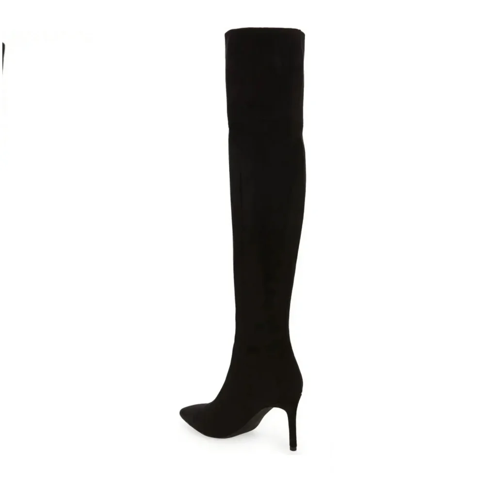 Sexy Chic Jeffrey Campbell Black Microsuede OTK Boots